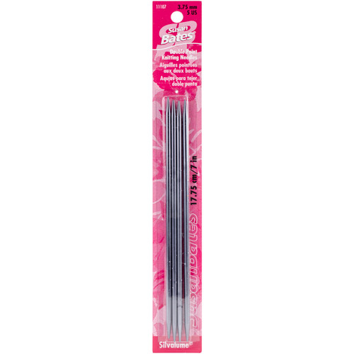 Susan Bates Silvalume Double Point Knitting Needles 7" 4/Pkg-Size 5/3.75mm - 111075 - 077216001053